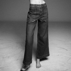 ZARA 70s work wear dream marine jeans 28 (6)